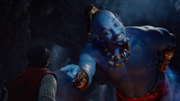 Will Smith plays the Genie in the live-action adaptation of the 1992 animated classic Aladdin.