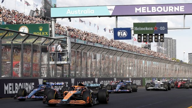 Fans and brands during the 2023 Formula 1 Australian Grand Prix. 