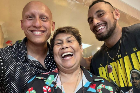 The Kyrgios brothers with their mother, Nill.