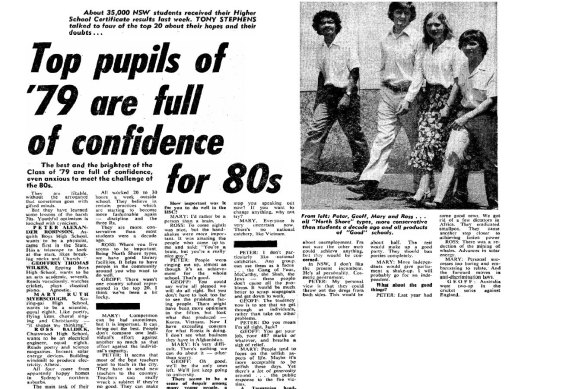 'Top pupils of '79 are full of confidence for 80s': The interview with four top-20 students of 1979.