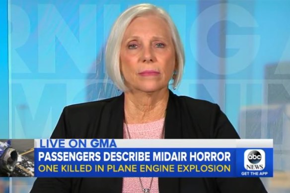 Peggy Phillips told America's ABC News she and fellow passengers tried to save Jennifer Riordan's life.