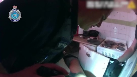 Police arresting Phillip Dodd in Geraldton. 