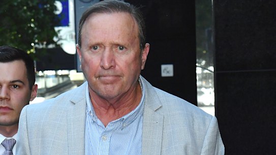 Day eight at IBAC, Geoff Ablett leaving after giving evidence.28th November 2019 The Age news Picture by Joe Armao
