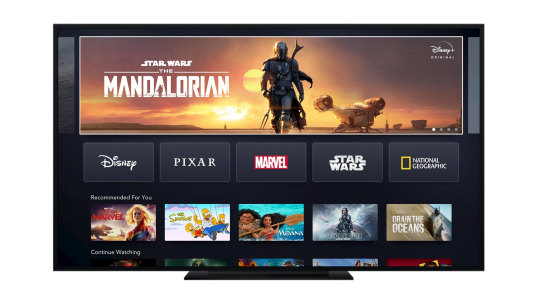 The Disney+ landing page.