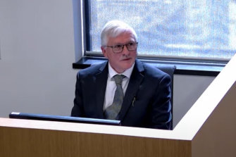 WA Gaming and Wagering Commission chairman Duncan Ord giving evidence at the PCRC this week.
