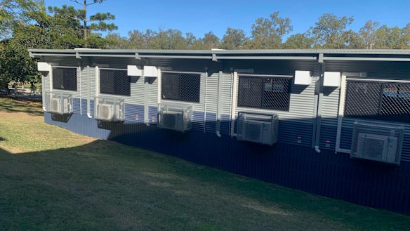 Demountables at Indooroopilly State High School in 2023.