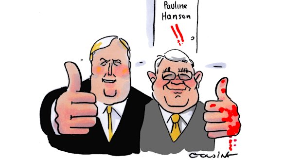 Inside Canberra's latest scoop speaks highly of Clive Palmer's Senate candidate and former One Nation man Brian Burston. Illustration: Matt Golding