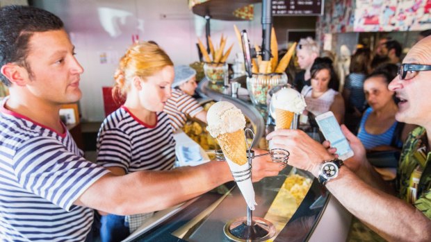 The queue for a gelato at Fitzroy's Gelato Messina.