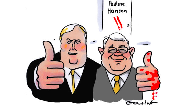 Inside Canberra's latest scoop speaks highly of Clive Palmer's Senate candidate and former One Nation man Brian Burston. Illustration: Matt Golding
