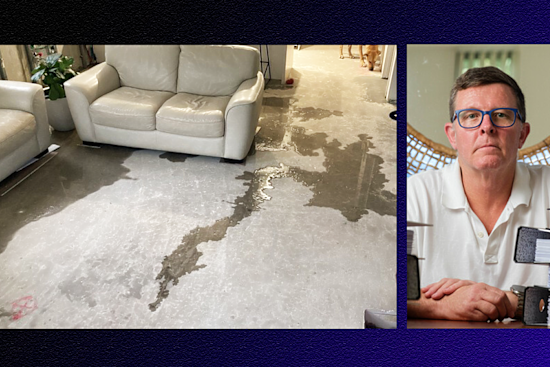 Stuart Mclean and his waterlogged flat.