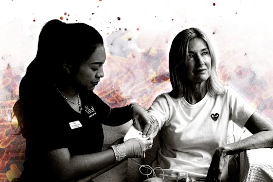 “It’s one of the toughest pathogens you can get”: Cassandra Anderson, right, with nurse Cara Jongmahasawat.