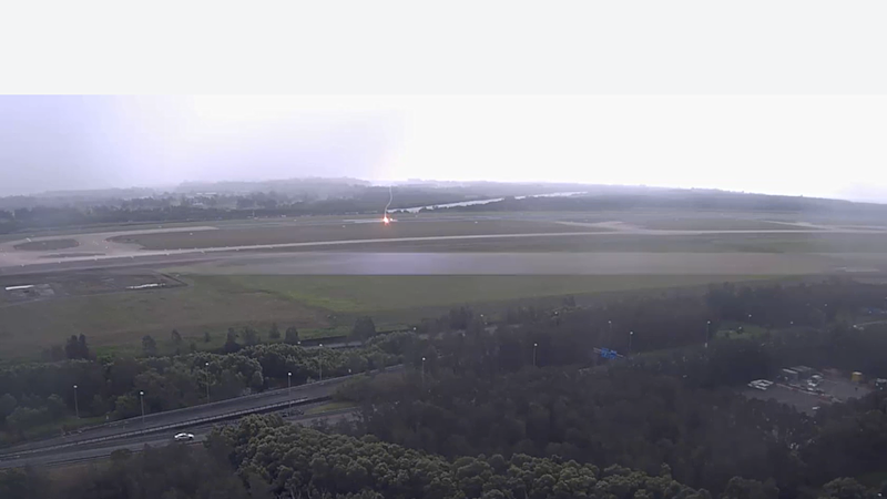 Lightning blasts holes at Brisbane Airport, runway closed for hours