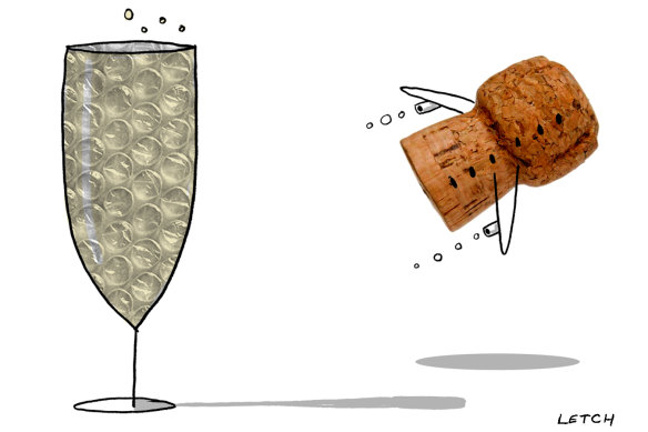 It’s best to bubble-wrap your bubbly. ILLUSTRATION: Simon Letch