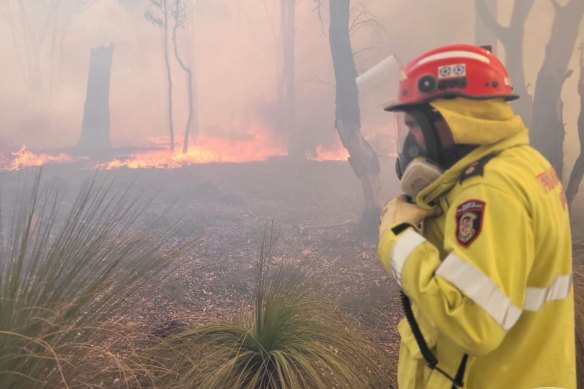 Firefighters at the scene of a blaze in Toodyay on December 21.