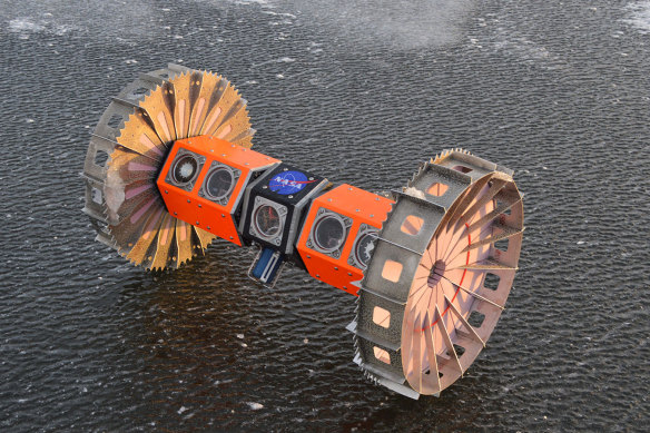 The version of the BRUIE rover that will be tested in Antarctica for a month.  