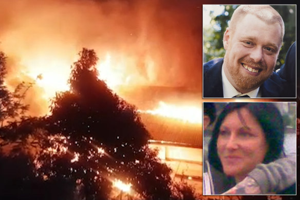 Jeff Lindsell died in a fire at his Gymea granny flat. His former partner Amanda Zukowski (bottom right) was charged with his murder.