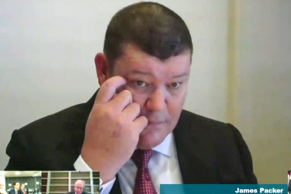 James Packer appearing before the NSW inquiry.