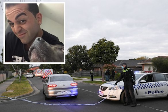 Gabriel Messo (inset) and the scene in Gladstone Park after he was fatally shot by police in 2020.