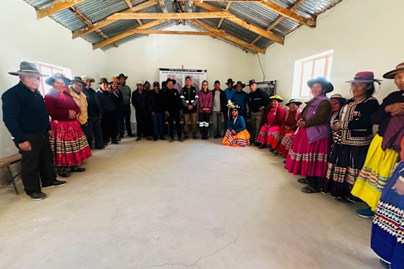 Patriot Resources and key Pachamayo community members at an agreement for its Tassa silver-gold project in Peru.

