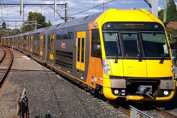 The Waratah passenger train involved in the near-miss near Blacktown station on April 21, 2024.