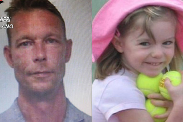 Christian Bruckner, left, is a suspect in the disappearance of Madeleine McCann, right.