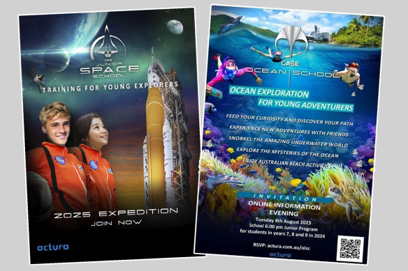 Space camp organiser Actura Australia provided space and ocean camps for school students.