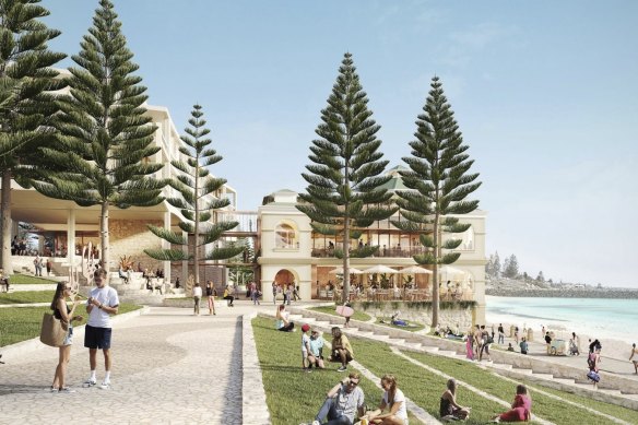 A render of the new design for the Indiana Teahouse in Cottesloe.
