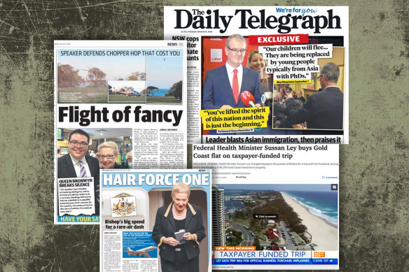 Dirt units dug up the information behind stories targeting Liberals Bronwyn Bishop and Sussan Ley, and state Labor leader Michael Daley.
