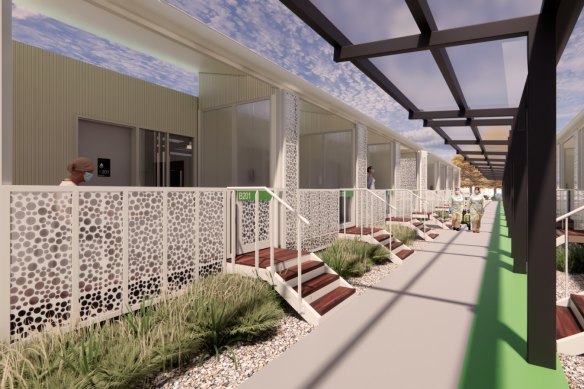 Accommodation modules at Pinkenba would have their own entrance and balcony.