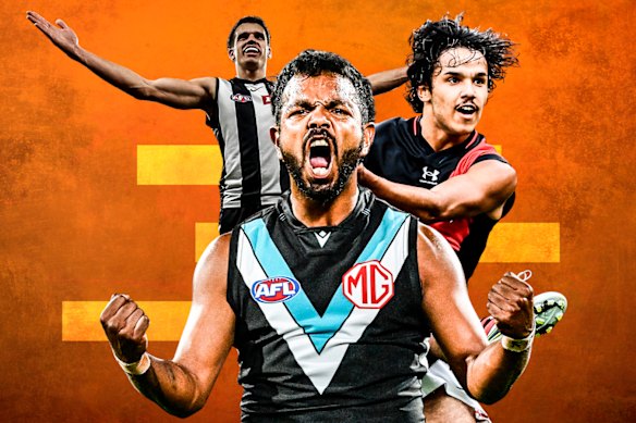 Indigenous players Ash Johnson, Willie Rioli and Alwyn Davey jnr left the AFL last year.