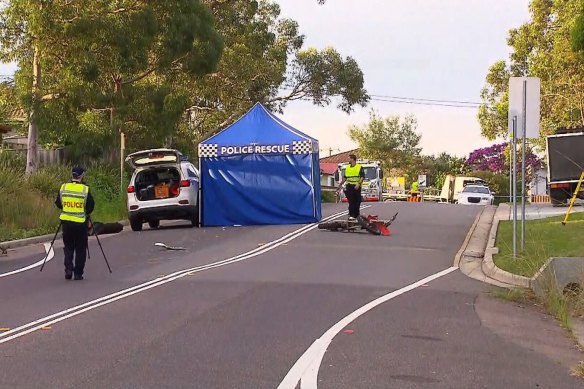 The crash scene at Blue Haven Way in Blue Haven in April 2020.