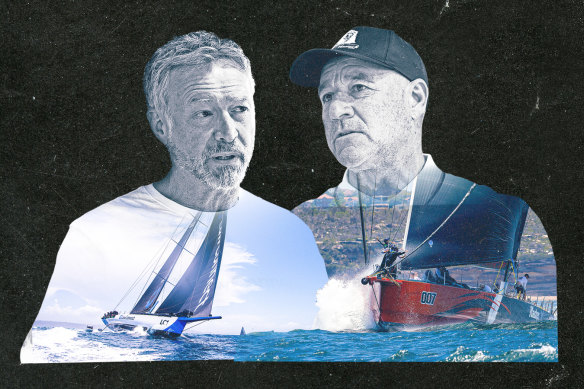 Christian Beck and James Mayo, the skippers entering a “dogfight” for the 2024 Sydney to Hobart line honours trophy.