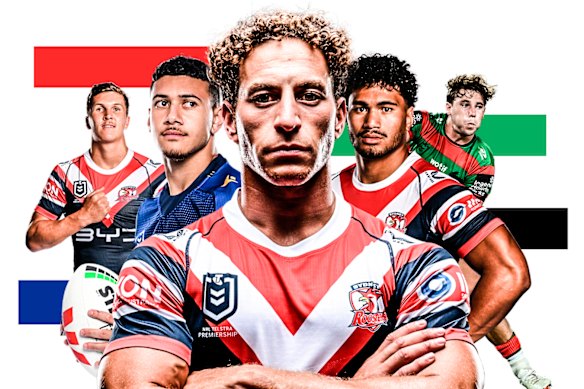 Rookie contenders (from left) Hugo Savala, Isaiah Iongi, Mark Nawaqanitawase, Rob Toia and Jamie Humphreys