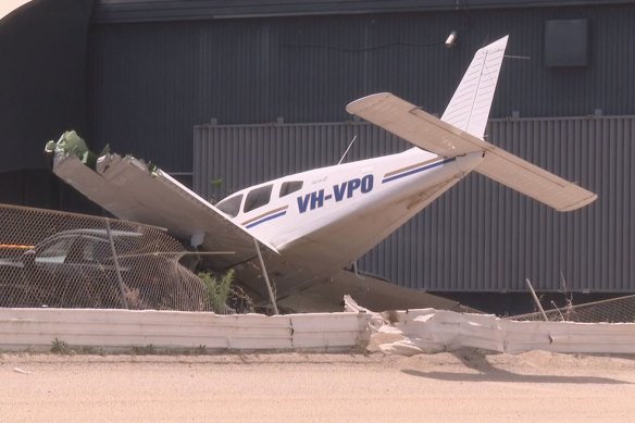 The light plane crashed at Bankstown at about 11.30am on Saturday.