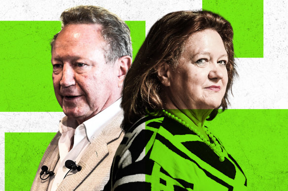 Andrew Forrest and Gina Rinehart - who’s in ahead when it comes to green investments?