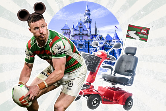 Damien Cook didn’t need a mobility scooter to get around Disneyland.