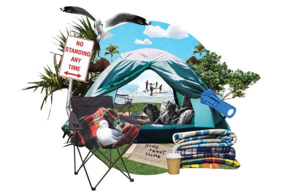 Among property owners on the edge of the foreshore who can’t be built out, resentment over homeless people sharing their outlook seems to be based on the notion that battlers don’t deserve sea views.