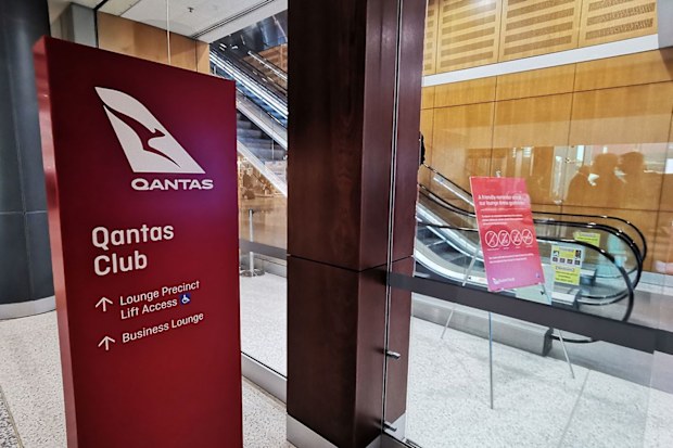 The Qantas lounge in Sydney.