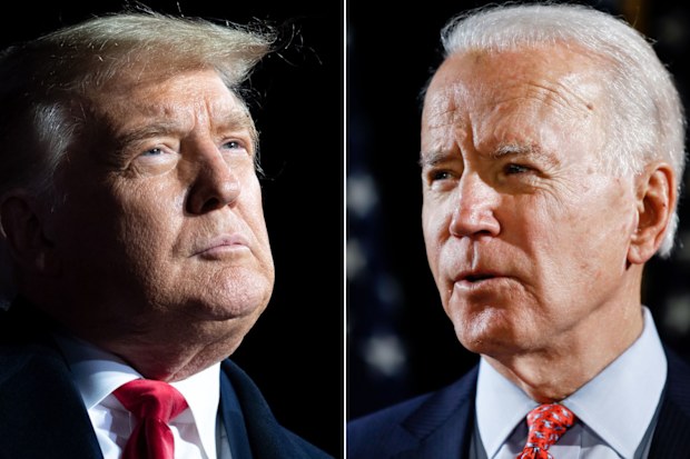 The US presidential candidates Donald Trump and Joe Biden.