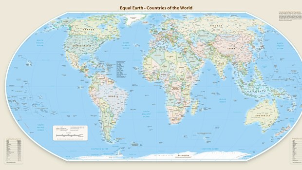 Equal Earth projeksiyonu, dünyanın daha doğru bir iki boyutlu tasvirini sunuyor.