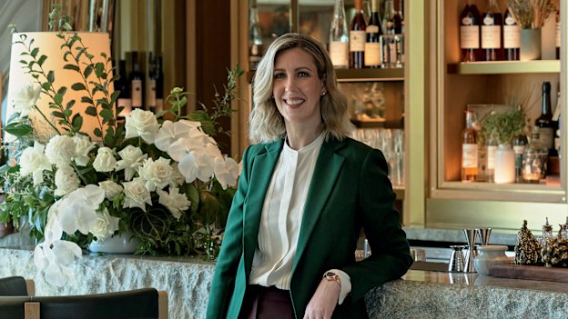 Chef Clare Smyth inside her Sydney restaurant Oncore: “I was the first woman to head a three-star restaurant in England. And that made me think: ‘What if I’m the first woman to lose the third star?’ I put a lot of pressure on myself about that.”  