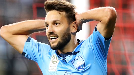 Milos Ninkovic during the Sydney derby at Bankwest Stadium last month.