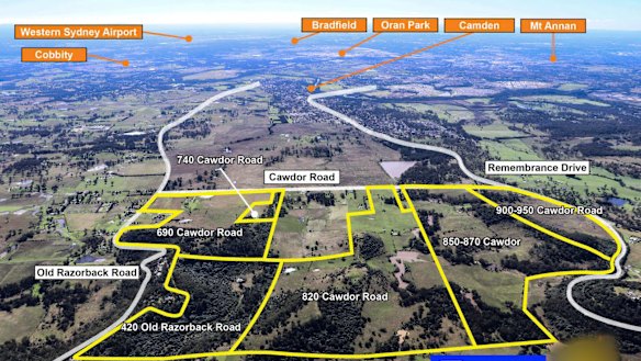 Suburb aspirations: the 360 hectares of land on Cawdor Road was bought by Zhaohua Ma for $47 million in August.