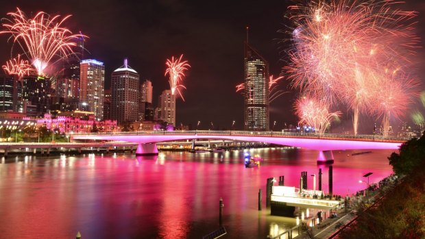 The view of Riverfire 2018 from the State Library of Queensland.