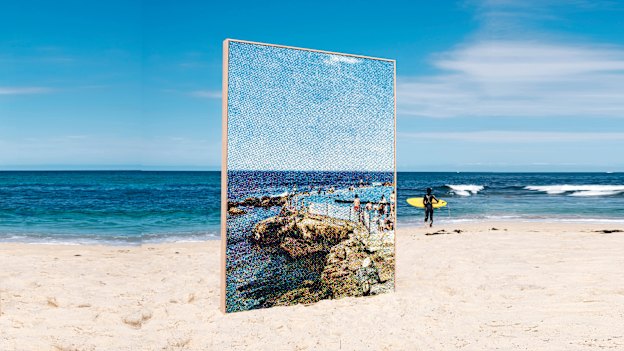 Artwork: WEEKENDER (2020) by Tom Adair. Acrylic polymer and matte varnish on dibond, oak frame. 200cm X 150cm. NANDA\HOBBS.