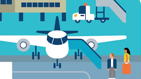 The portable stairs used to board an aircraft are called boarding stairs, airstairs, or ramp stairs.