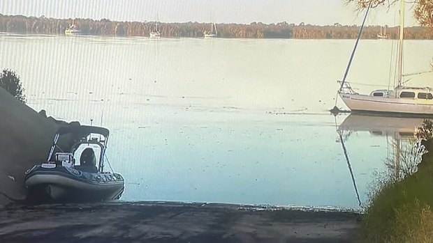 The Burnett River at Burnett Heads, north of Bundaberg, where a man was reported missing after flooding in the region.