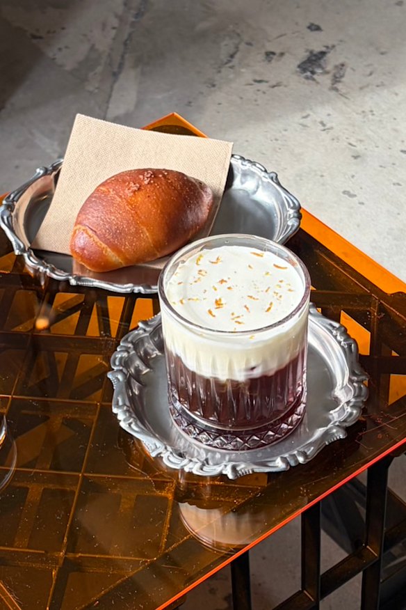 Cold brew with shio cream and orange.