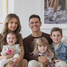 The Block judge Marty Fox at home with wife Charlotte and their three children, Freddie, Olive and Bonnie.