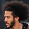 Still got it: Kaepernick lines up for a pass during his live-streamed audition.